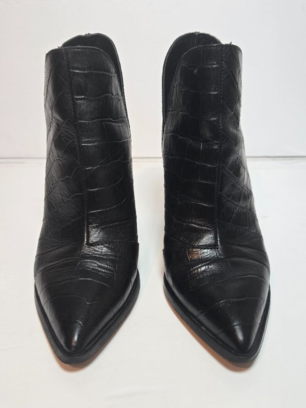 Aldo Amodia Croc Embossed Leather Boots Size 6